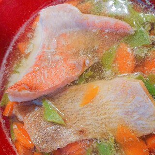 赤魚とモロッコインゲンの簡単汁